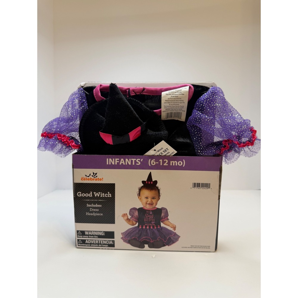Way to Celebrate Infants Good Witch Halloween Costume Dress Set 6-12 Months